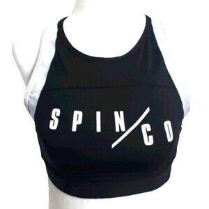 Lilybod Longline Sports Bra Racerback Black White Color Block Size Small